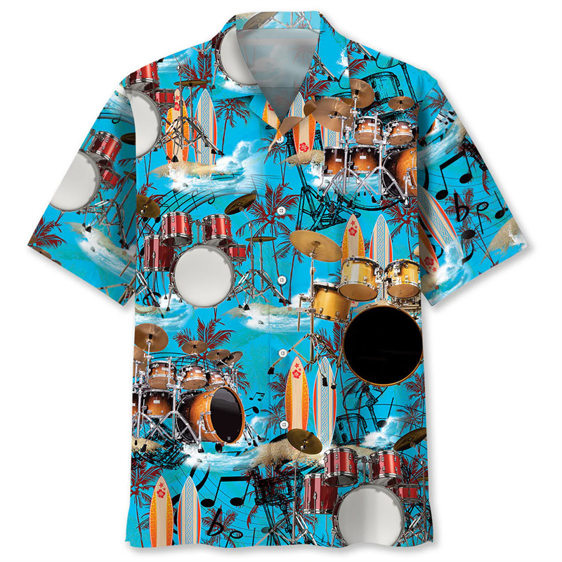 Drum Pattern Hawaiian Shirt Me - Musical Instrument Hawaiian recension och pris