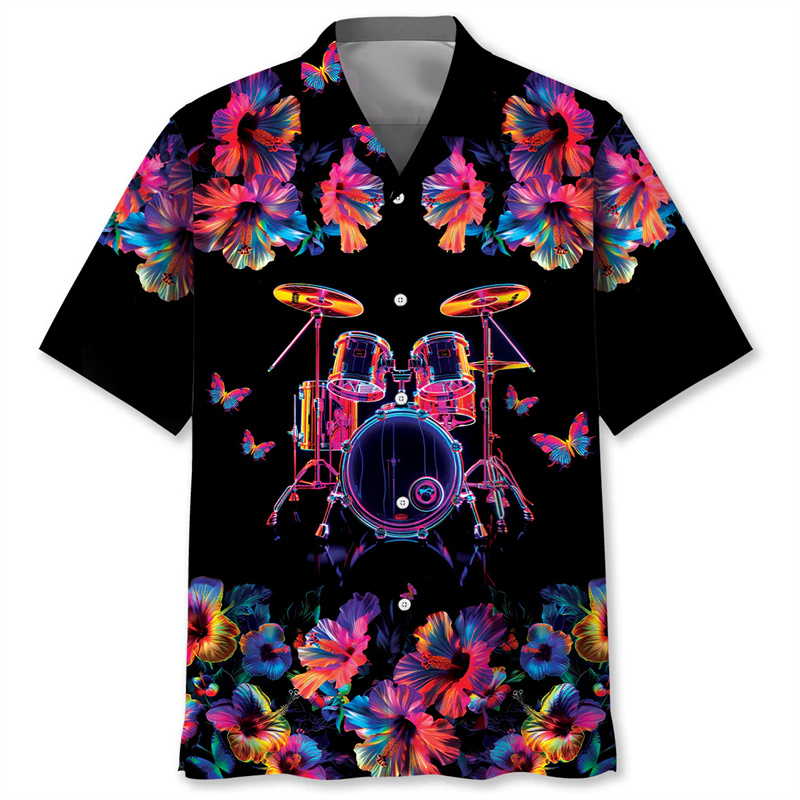 Drum Pattern Hawaiian Shirt Me - Musical Instrument Hawaiian recension och pris