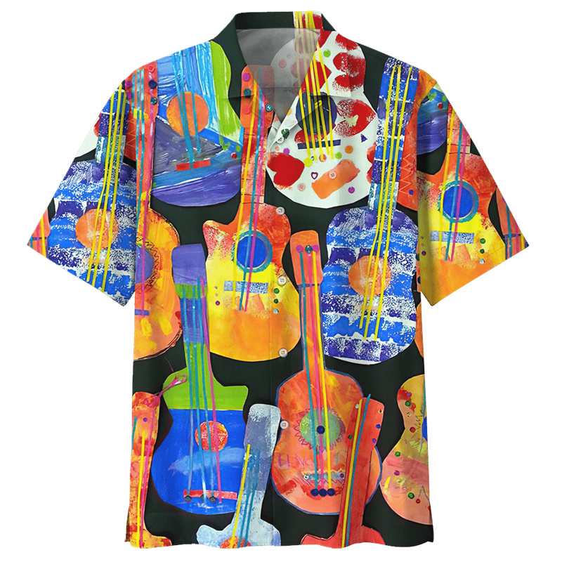 Colorful Guitar Pattern Hawaii - Musical Instrument Hawaiian recension och pris
