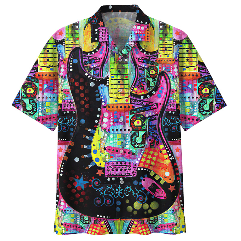 Colorful Guitar Pattern Hawaii - Musical Instrument Hawaiian recension och pris