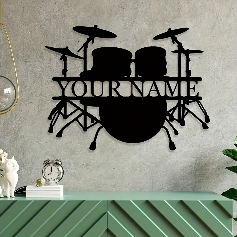 Custom Drum Set Metal Wall Art - Musical Instrument And Names recension och pris