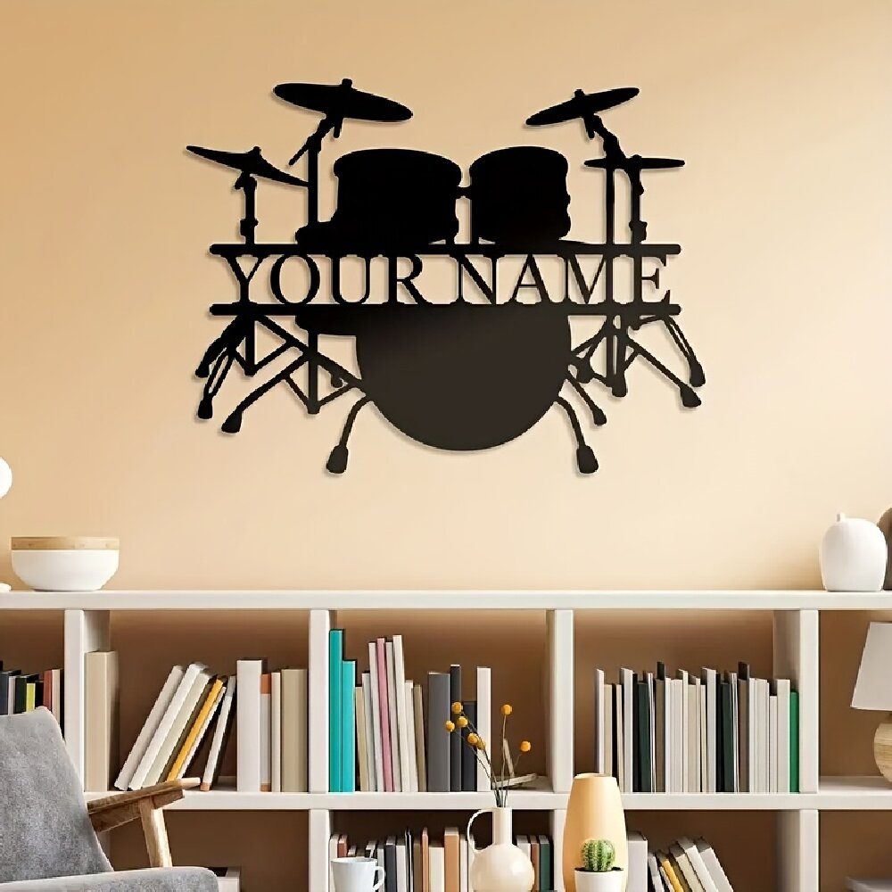 Custom Drum Set Metal Wall Art - Musical Instrument And Names recension och pris